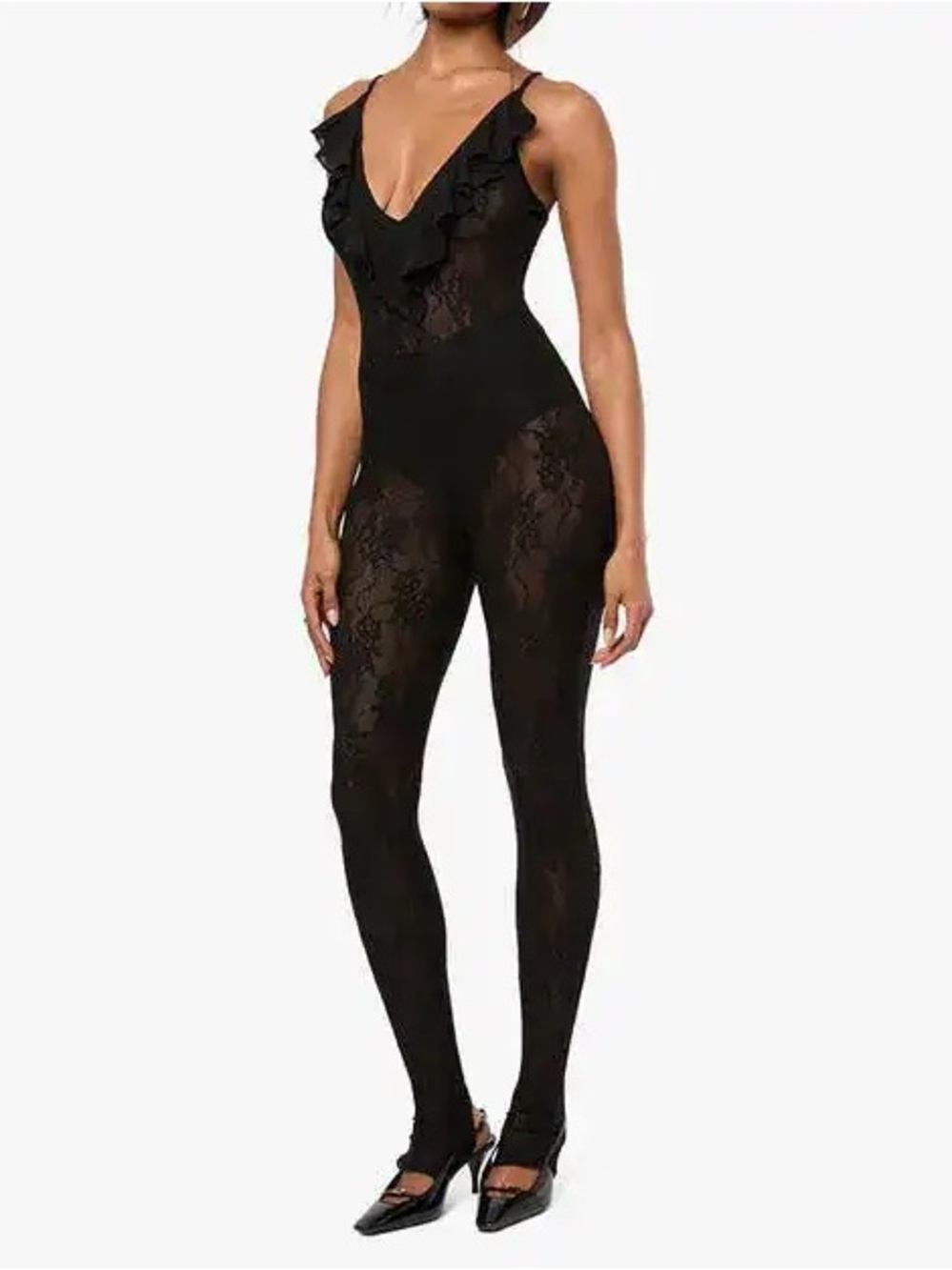 WeWoreWhat Black Sleeveless V-Neck Top